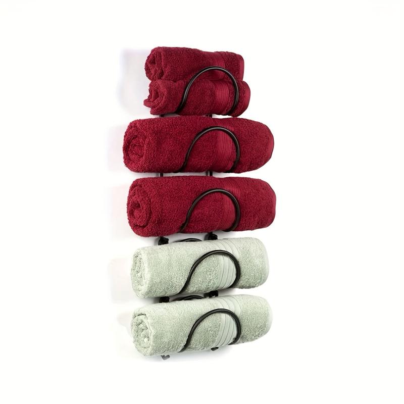 Wall Shelf with Towel Rack and Wine Organizer Iron Hanging Bracket
