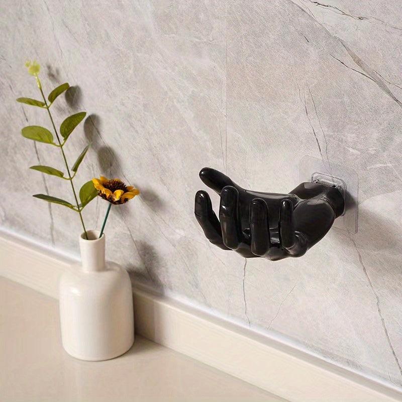 Handshaped Punch Wall Hook for Keys Hats Towels Self Adhesive Organizer