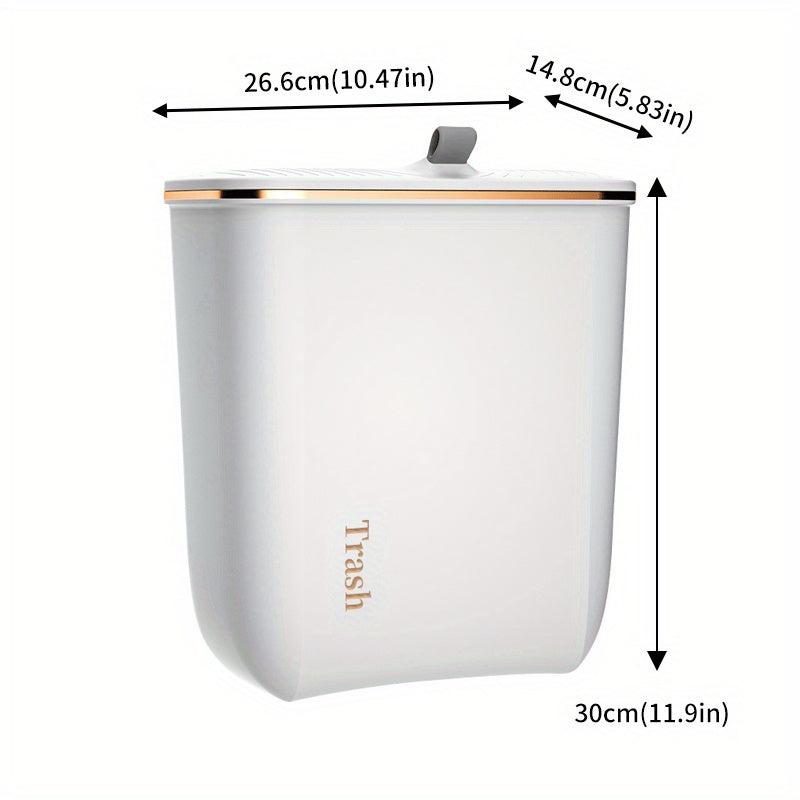 Closet Hanging Trash Can with Lid Household Rubbish Storage Bucket