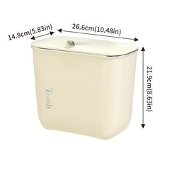 Closet Hanging Trash Can with Lid Household Rubbish Storage Bucket