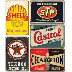 Metal Tin Sign Retro Garage Signs For Men Wall Decorations Old Car Shop Posters