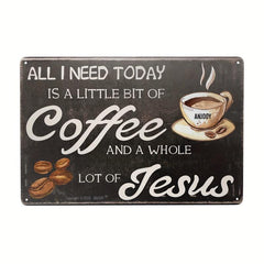 Metal Retro Coffee Bar Tin Sign Open 24 Hours Freshly Brewed Daily 20x30cm