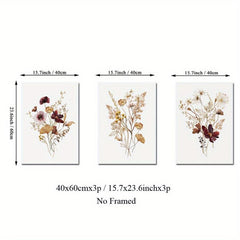 Boho Wildflower Watercolor Botanical Posters Set