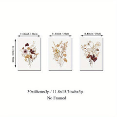 Boho Wildflower Watercolor Botanical Posters Set