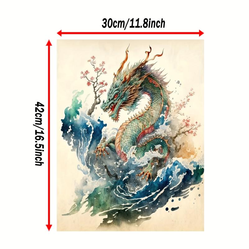 Japanese Water Dragon Poster Print Wall Art