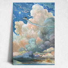 Canvas Poster Modern Art Chihiro Sky Anime Poster Japanese Anime Dragon and Girl