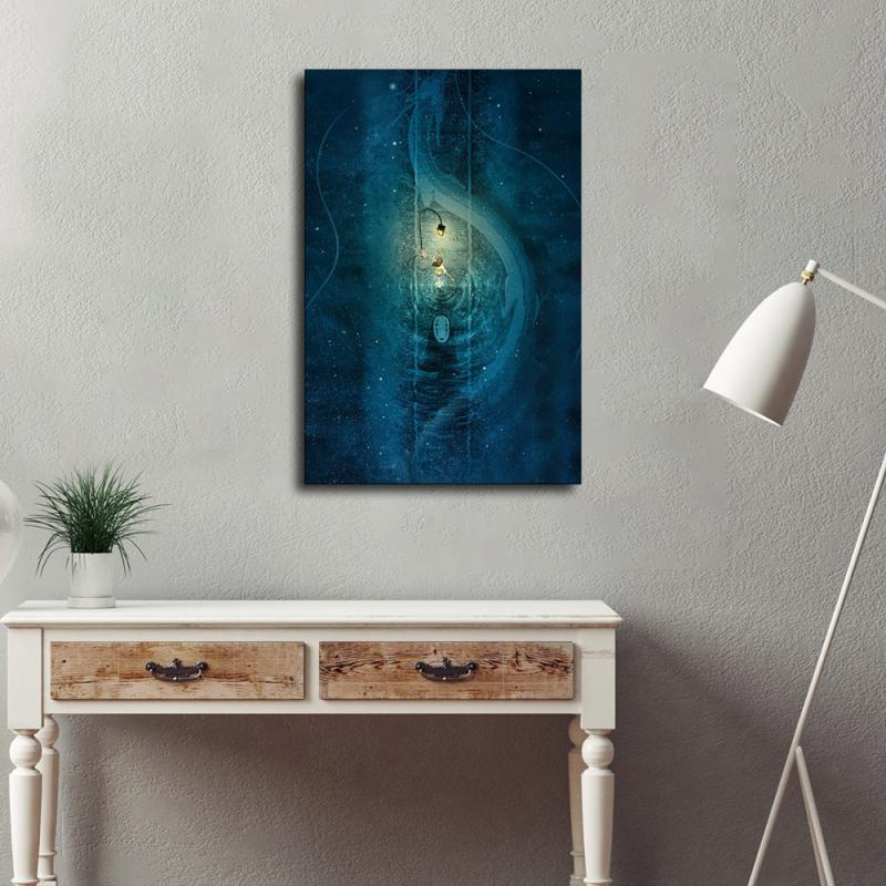 Canvas Poster Modern Art Chihiro Sky Anime Poster Japanese Anime Dragon and Girl