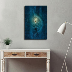 Canvas Poster Modern Art Chihiro Sky Anime Poster Japanese Anime Dragon and Girl