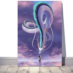 Canvas Poster Modern Art Chihiro Sky Anime Poster Japanese Anime Dragon and Girl