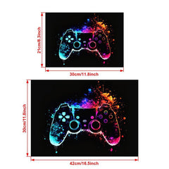 Neon Light Game Controller Painting On Canvas Wall Art