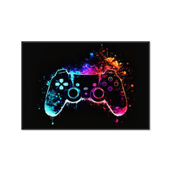 Neon Light Game Controller Painting On Canvas Wall Art
