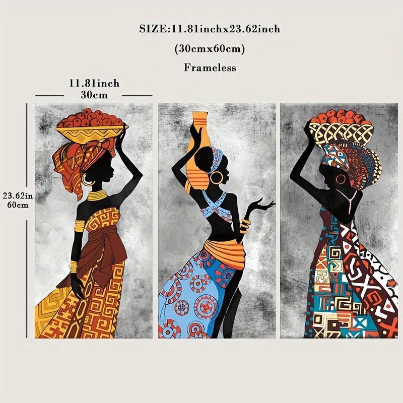 Colorful African Woman Canvas Painting Ethnic Posters And Prints