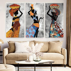 Colorful African Woman Canvas Painting Ethnic Posters And Prints