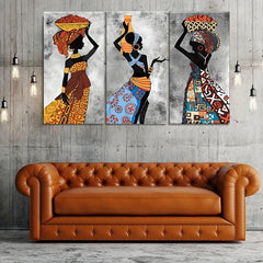 Colorful African Woman Canvas Painting Ethnic Posters And Prints