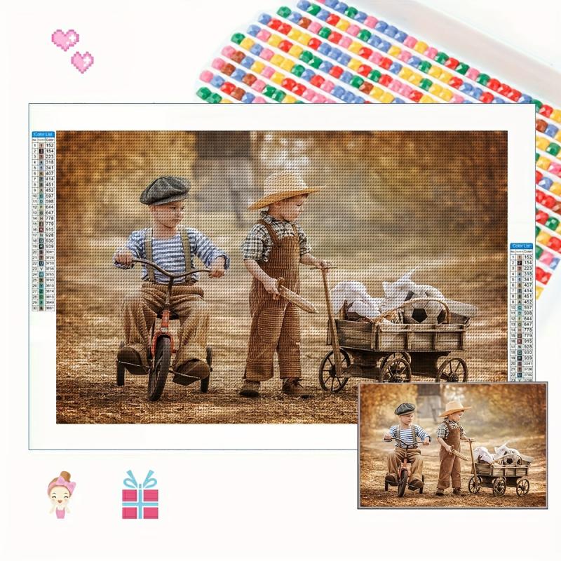 Retro 5D Diamond Painting Kit - DIY Paint with Round Full Drill Diamo