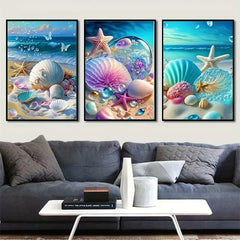 DIY Diamond Painting Ocean Crystal 5D Cube Round Diamond Decorative 20x30cm