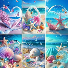 DIY Diamond Painting Ocean Crystal 5D Cube Round Diamond Decorative 20x30cm