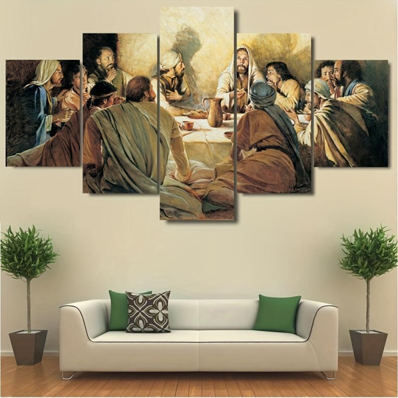 Last Supper Canvas Wall Art Pictures Dining Room Christian Art Painting