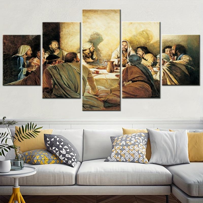Last Supper Canvas Wall Art Pictures Dining Room Christian Art Painting