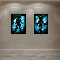 2pcs Dragon Posters Japanese Anime Watercolor Canvas Painting