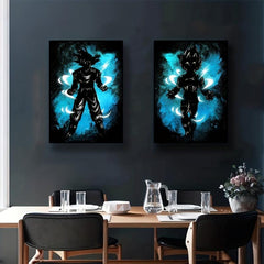 2pcs Dragon Posters Japanese Anime Watercolor Canvas Painting
