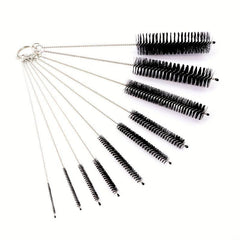10pcs Stainless Tube Cleaner Brushes Soft Hair Nylon Bottle Fish Tank Pipe Brush