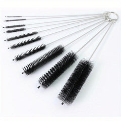 10pcs Stainless Tube Cleaner Brushes Soft Hair Nylon Bottle Fish Tank Pipe Brush