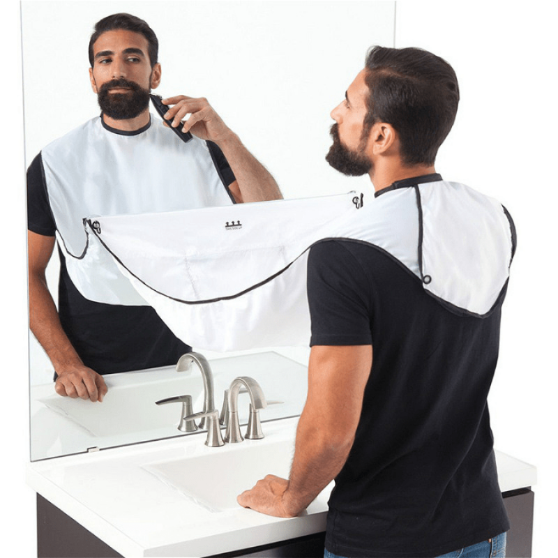 Men's Beard Shaving Apron with Zipped Storage Bag