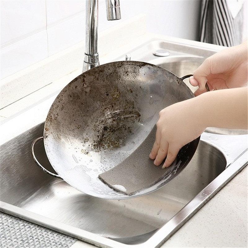 3pcs Carborundum Sponge Clean Stains & Grime Kitchen Dishes Household