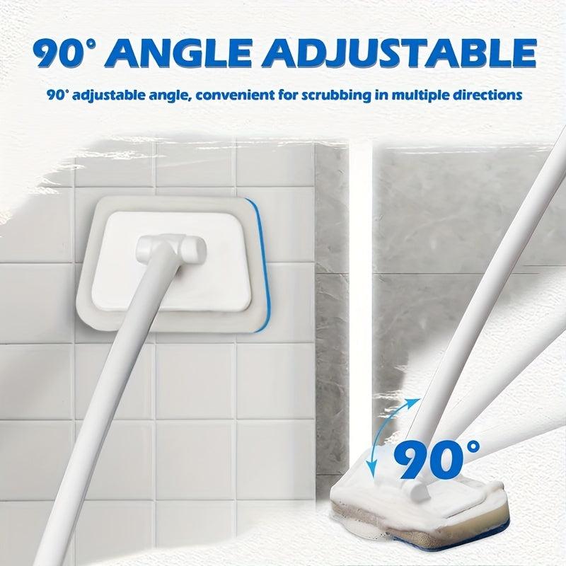 Trapezoidal Bathtub Brush with Sponge for Tile Cleaning