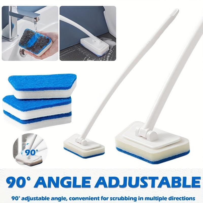 Trapezoidal Bathtub Brush with Sponge for Tile Cleaning