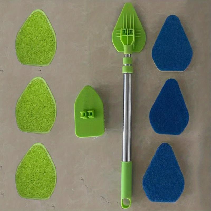 Retractable Floor Tile Scrubber with Long Handle for Kitchen Bathroom Cleaning