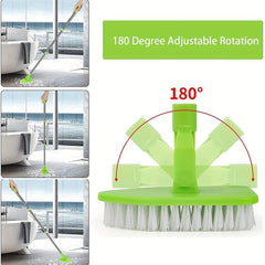 Retractable Floor Tile Scrubber with Long Handle for Kitchen Bathroom Cleaning
