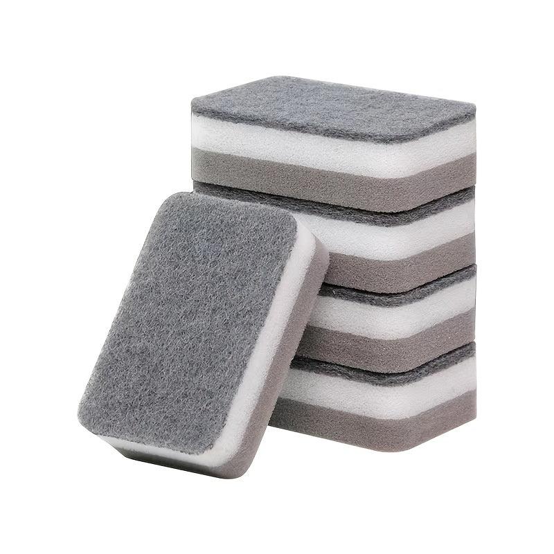 5pcs Decontamination Dishwashing Sponge Double Sided Cleaning Brush for Kitchen