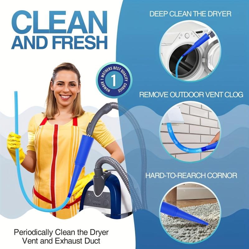 Dryer Vent Cleaner Kit - Lint Remover & Vacuum Attachment