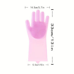 Silicone Dishwashing Gloves for Men and Women Household Cleaning