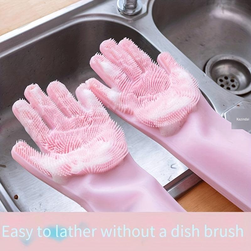 Silicone Dishwashing Gloves for Men and Women Household Cleaning