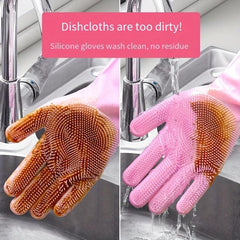 Silicone Dishwashing Gloves for Men and Women Household Cleaning