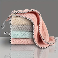 10pcs Soft Dish Towel Household Cleaning Rag Degreasing Absorbent Towel