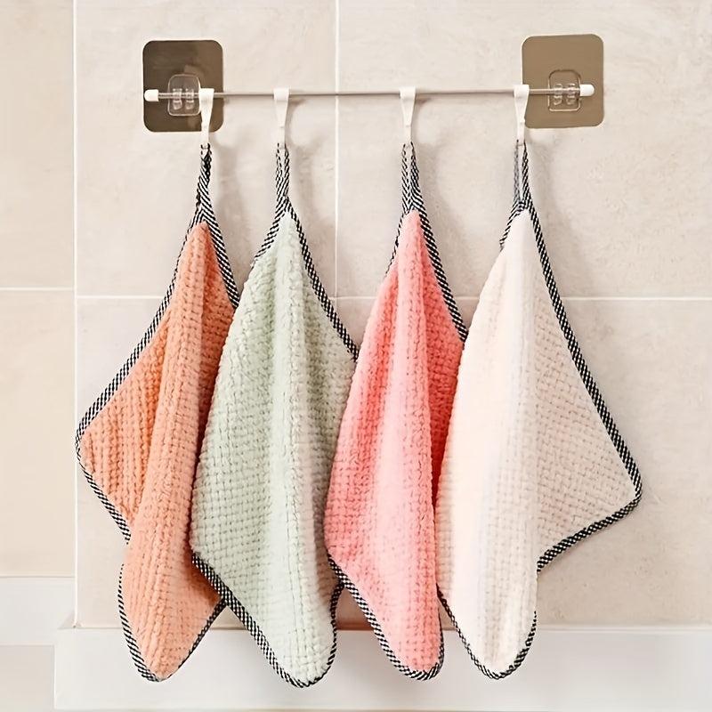 10pcs Soft Dish Towel Household Cleaning Rag Degreasing Absorbent Towel