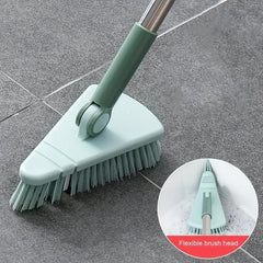 Triangular Floor Brush Long Handle Hard Bristle Flexible Head Dead Corner Cleani