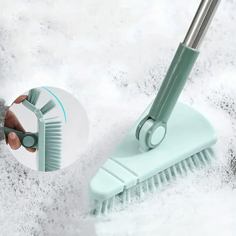 Triangular Floor Brush Long Handle Hard Bristle Flexible Head Dead Corner Cleani