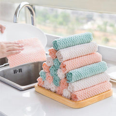 5pcs Multifunctional Cleaning Towels Durable Absorbent Kitchen Bathroom Towels