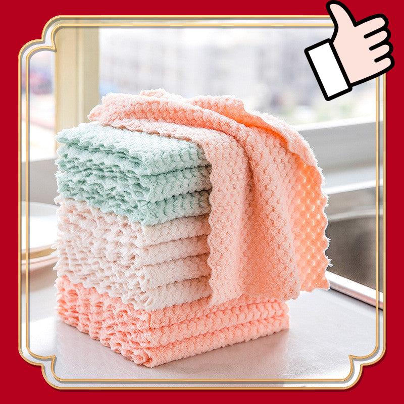 5pcs Multifunctional Cleaning Towels Durable Absorbent Kitchen Bathroom Towels