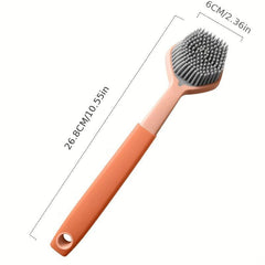 Silicone Dishwashing Brush Long Handle Soft Cleaning Brush