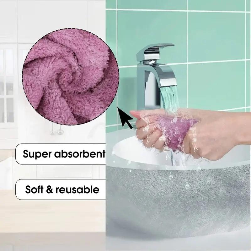 Coral Velvet Dishcloth Absorbent Lazy Dishcloth Table Cleaning