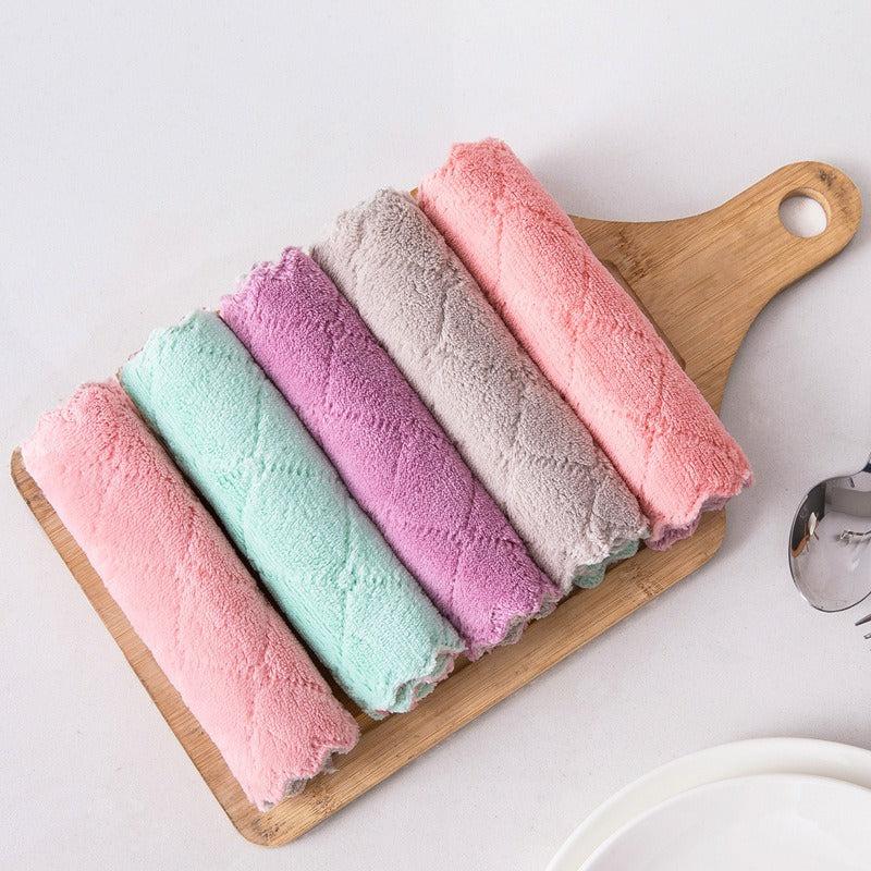 10pcs Microfiber Cleaning Cloth Dish Towel Household Rag Kitchen Dishwashing