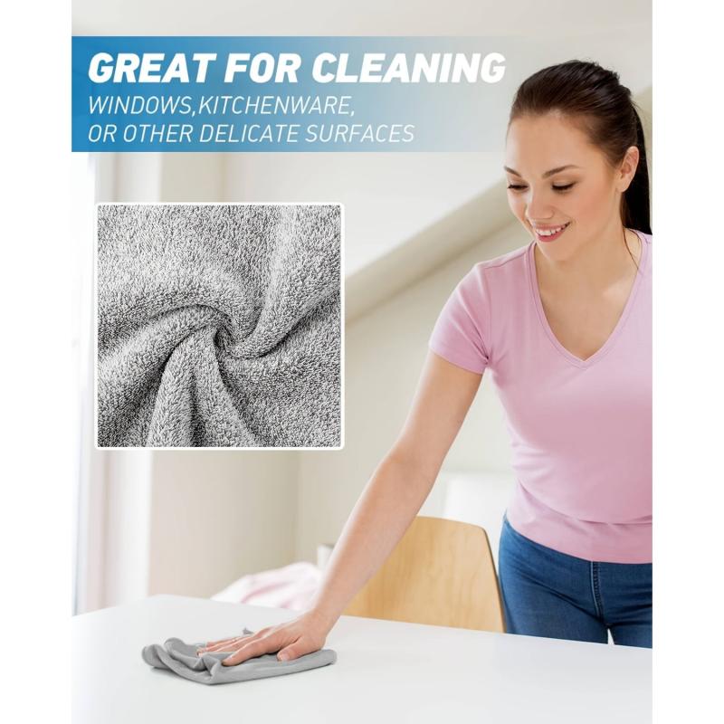 12pcs Microfiber Cleaning Cloth Dish Towel Multifunctional Household Rag