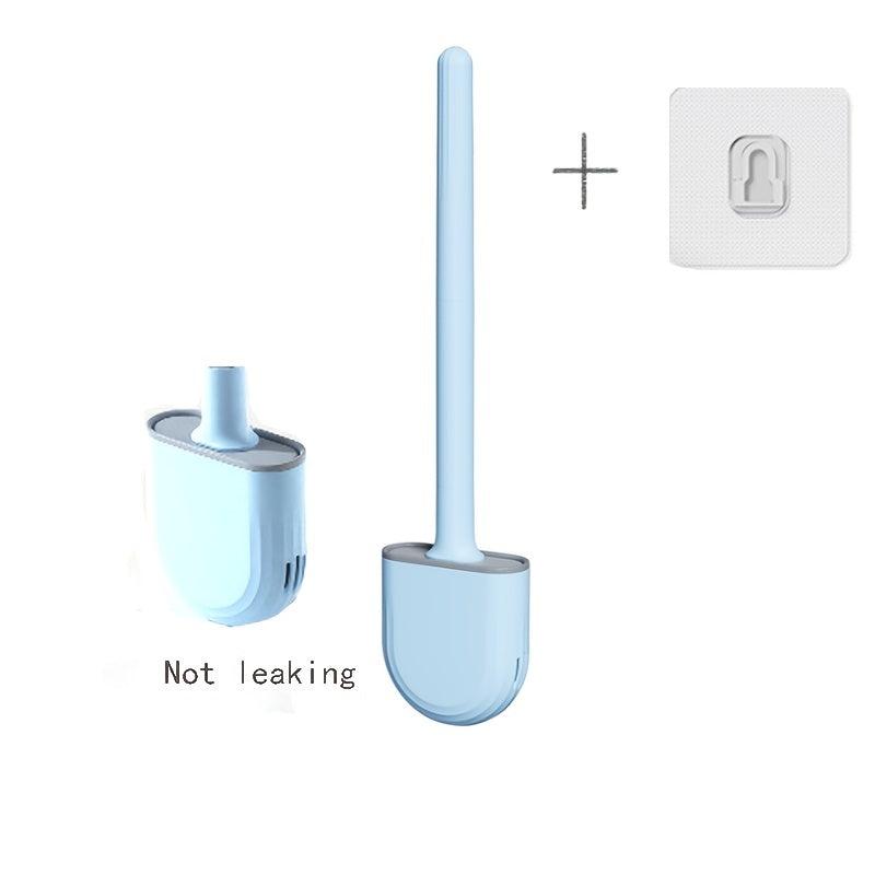 Toilet Brush & Holder Set Wall Mounted Flexible Long Handle Bathroom Cleaning