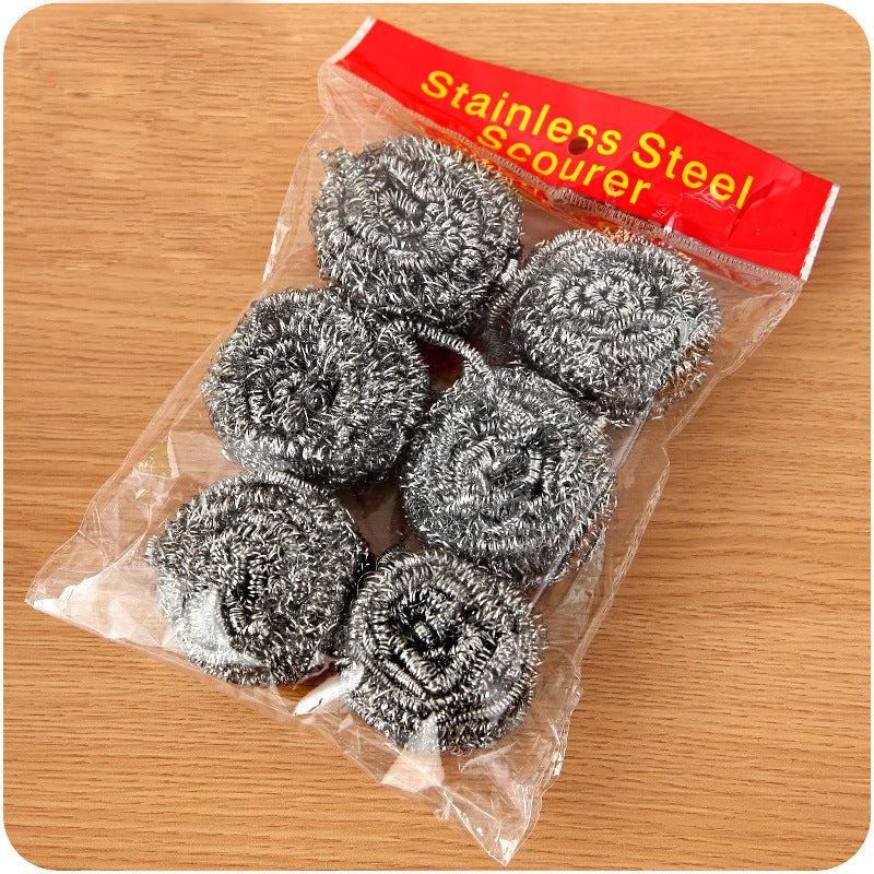 6pcs Stainless Steel Wire Ball Scrubber